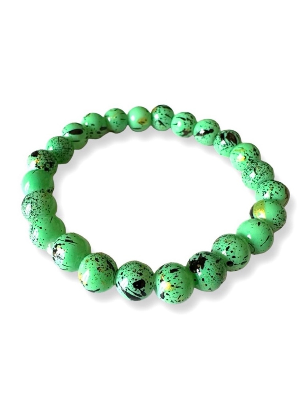 ⭐️ 5 for $25 Green Glass Crystal Beaded Stretchy Bracelet